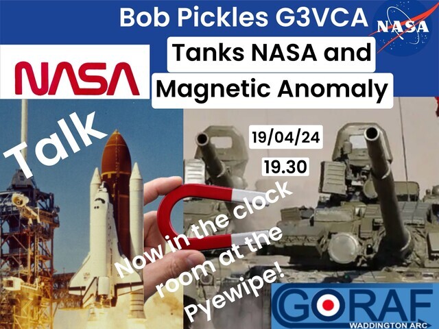 Graphical poster with Space Shuttle, tank, and horseshoe magnet
