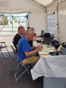 Club members operating the radios