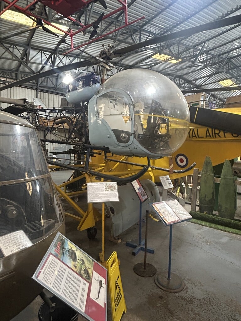 Helicopter displayed at South Yorkshire Air Museum